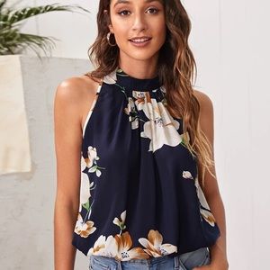 Shein floral sleeveless top